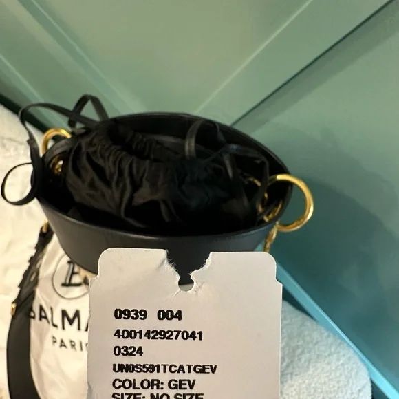 Balmain Black and Tan Bucket Shoulder Bag - Picture 7 of 7